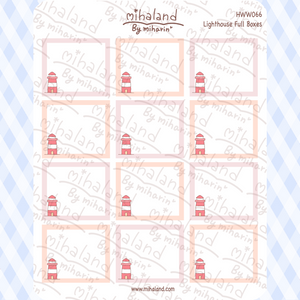 Lighthouse Full Boxes for Hobonichi Weeks Planner Stickers (HWW066)