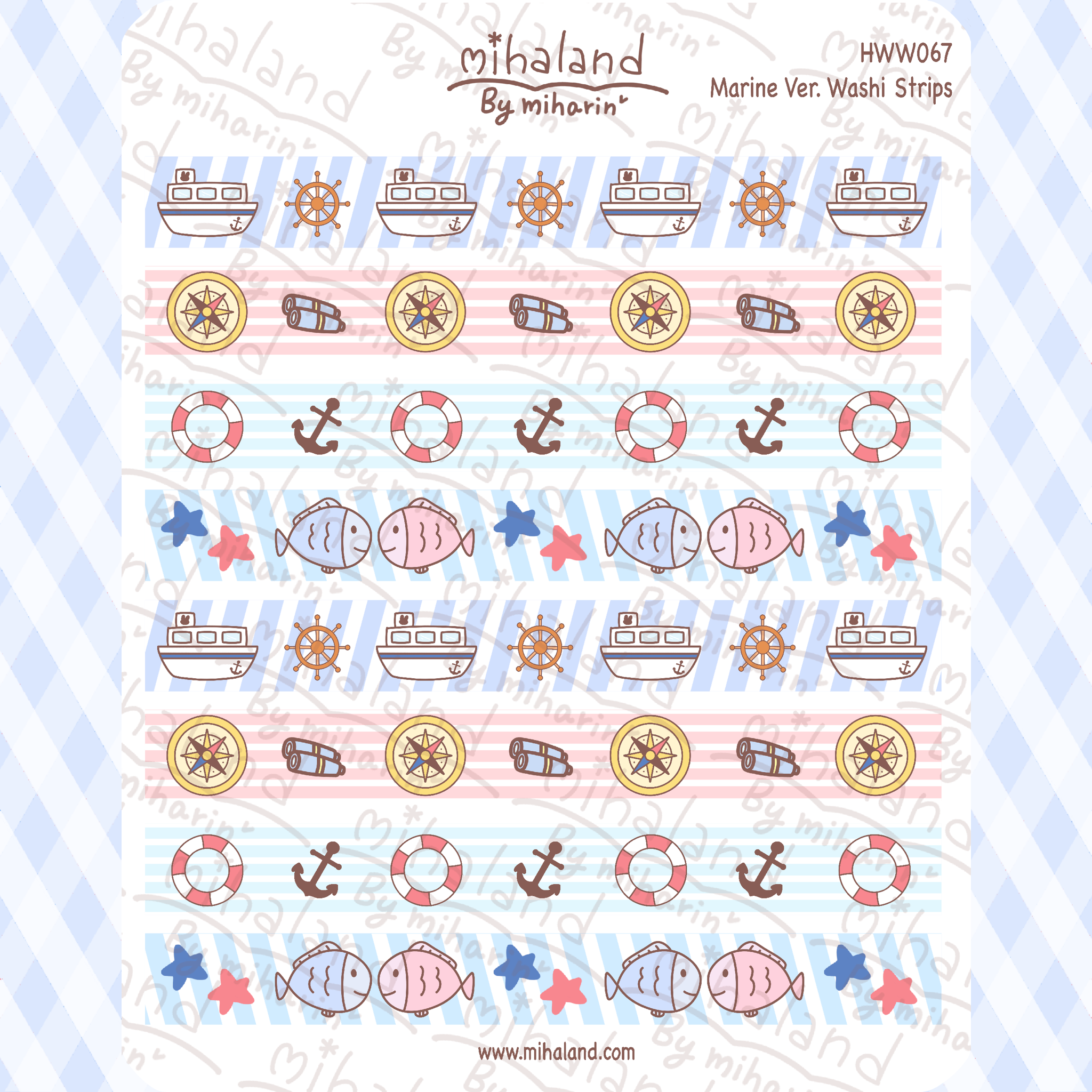 Marine Ver. Washi Strips for Hobonichi Weeks Planner Stickers (HWW067)