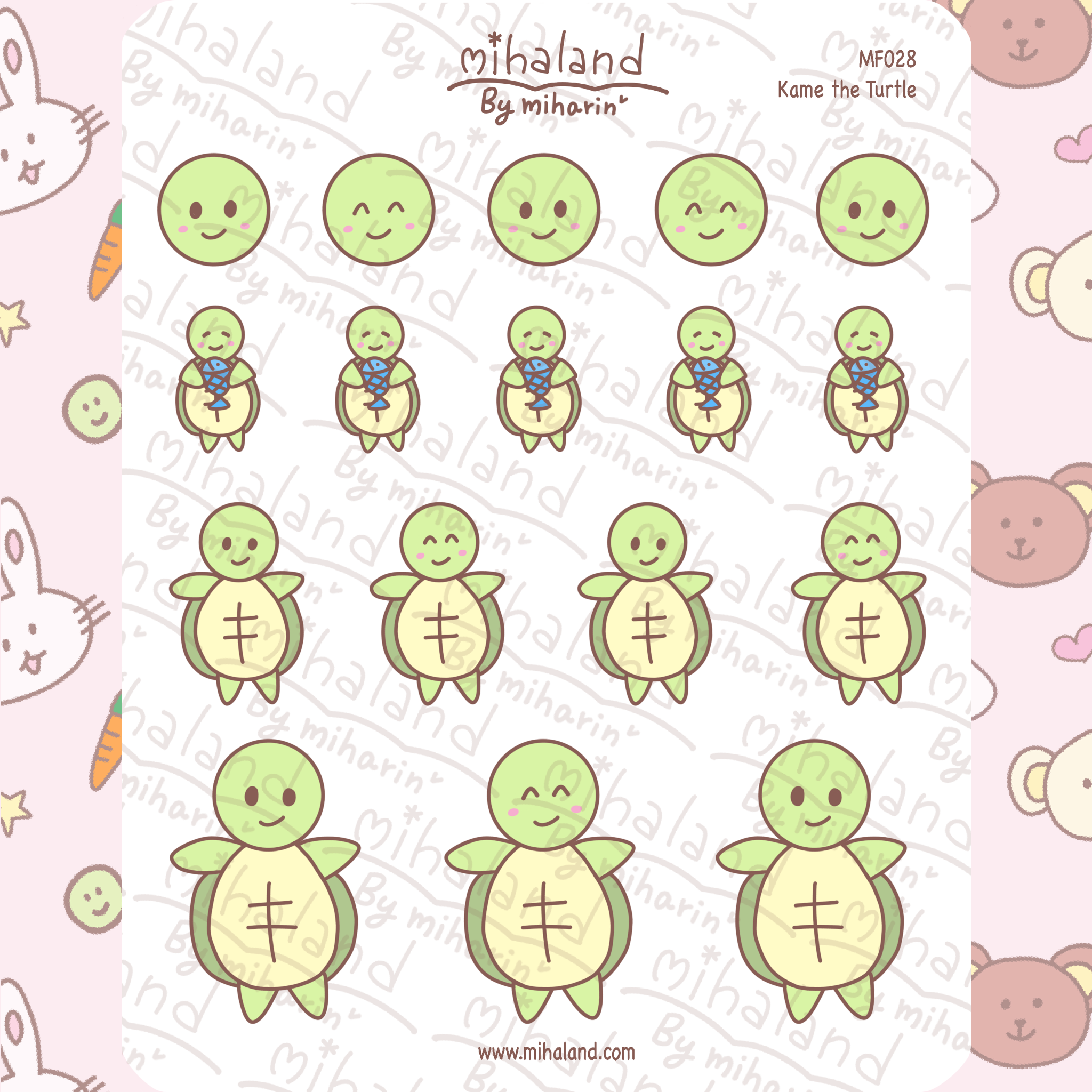 Kame the Turtle Planner Stickers (MF028) - mihaland