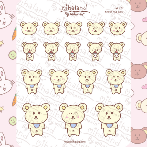 Cream the Bear Planner Stickers (MF029) - mihaland