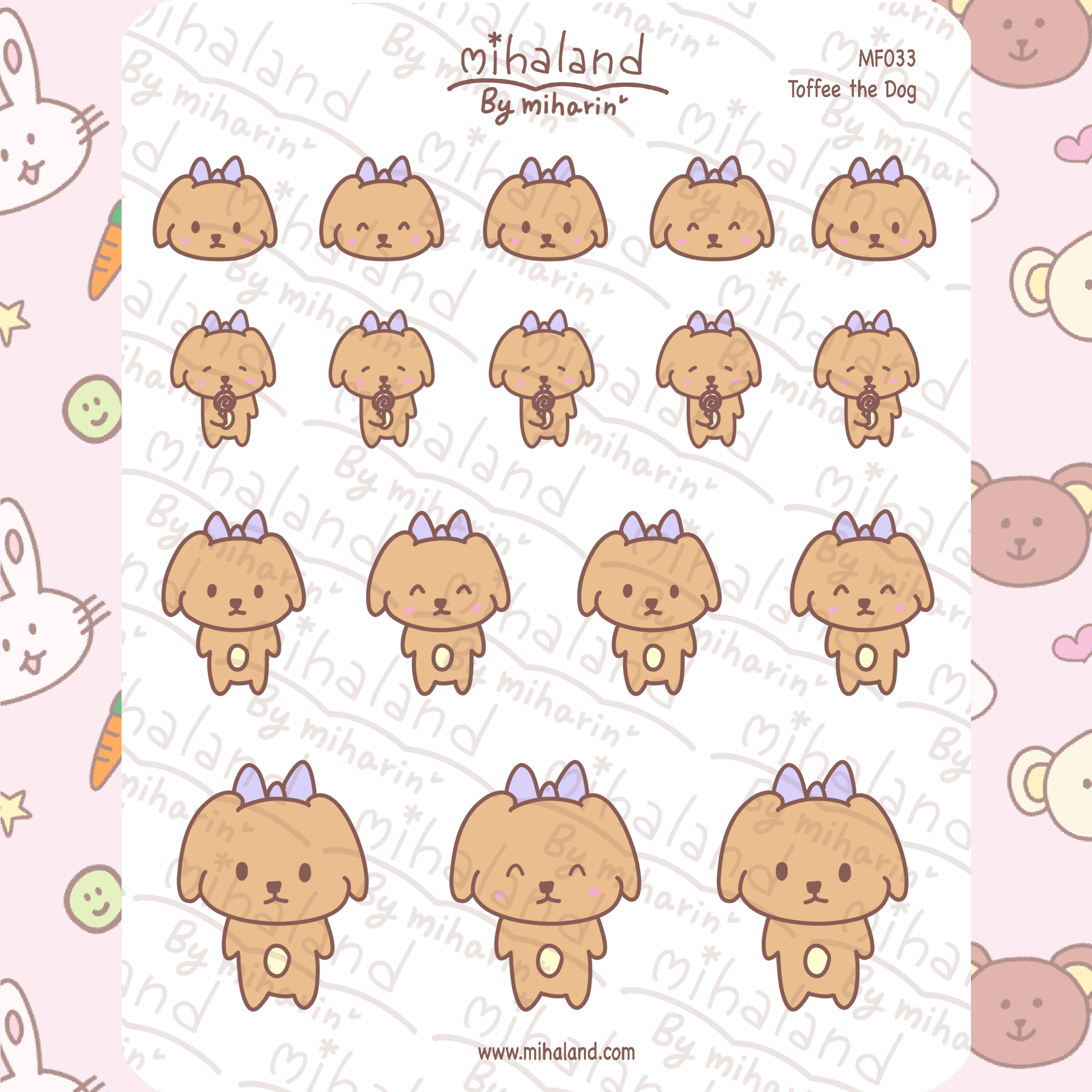 Toffee the Dog Planner Stickers (MF033) - mihaland