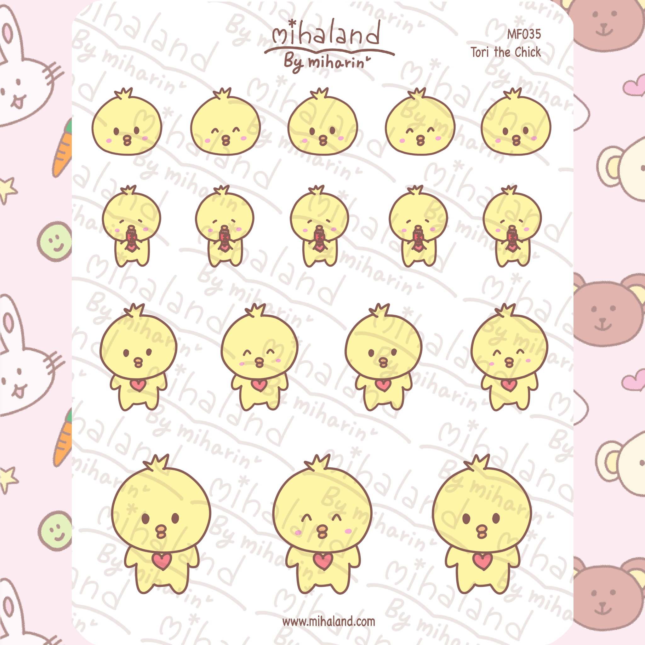 Tori the Chick Planner Stickers (MF035) - mihaland