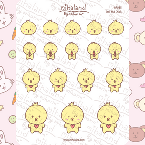 Tori the Chick Planner Stickers (MF035) - mihaland