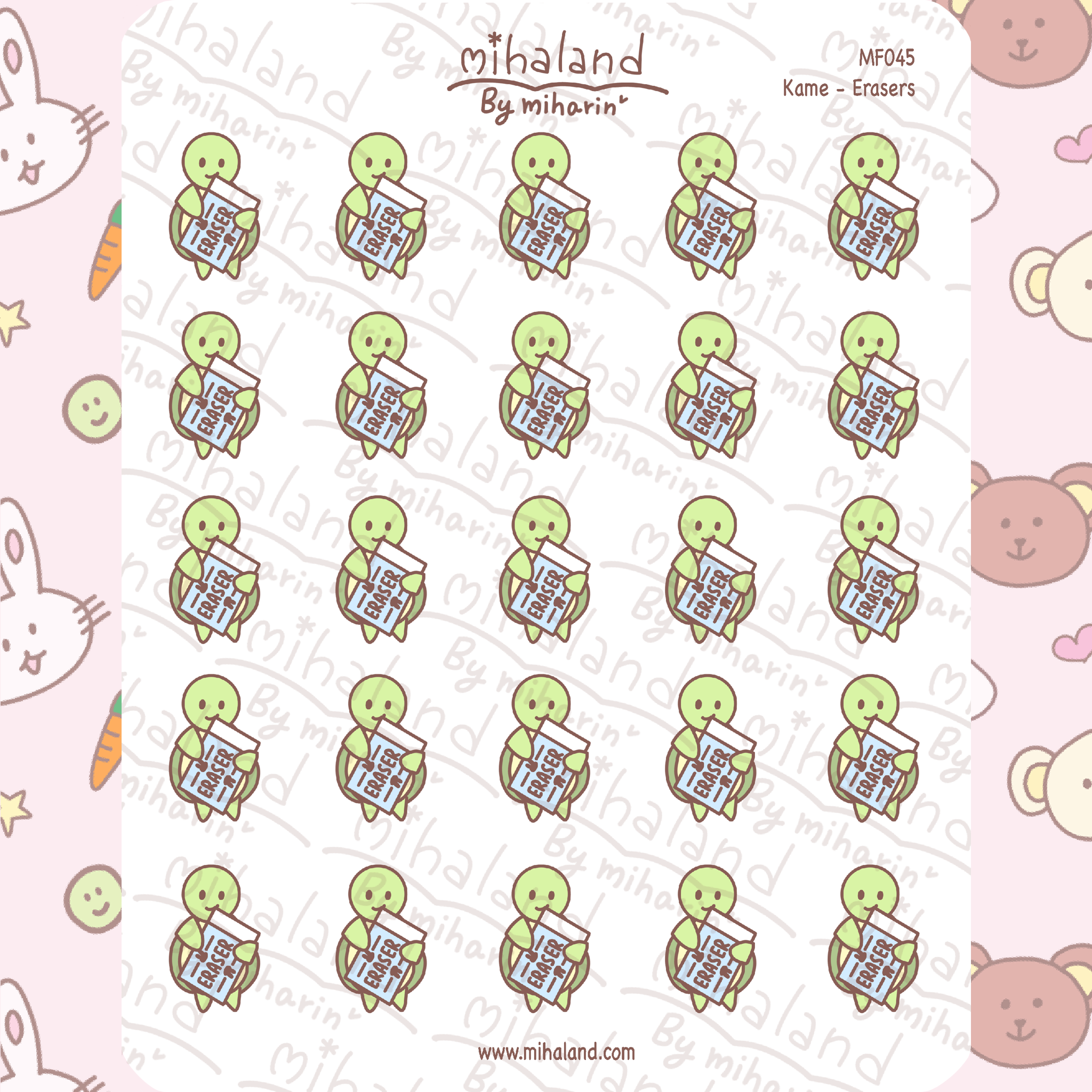 Kame - Erasers Planner Stickers (MF045) - mihaland