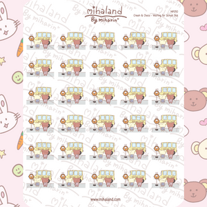 Cream & Choco - Waiting for School Bus Planner Stickers (MF050) - mihaland