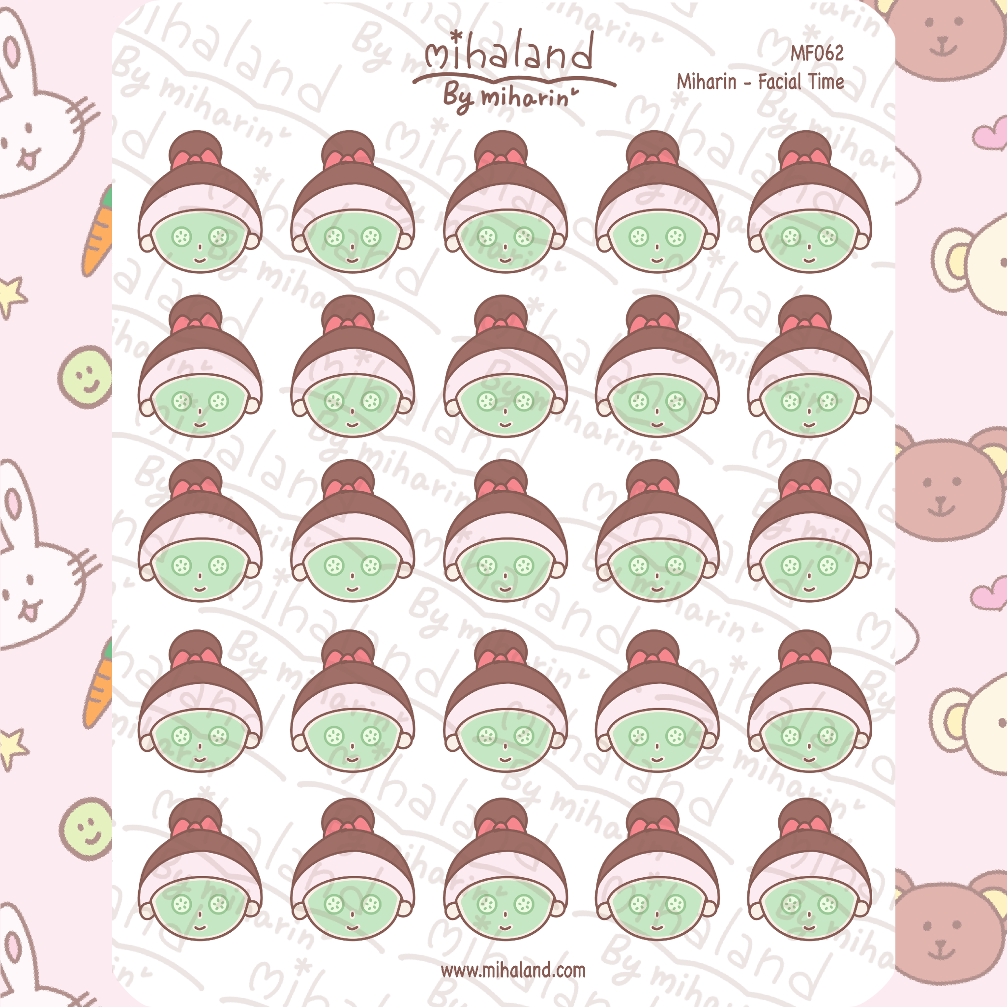 Miharin - Facial Time Planner Stickers (MF062)