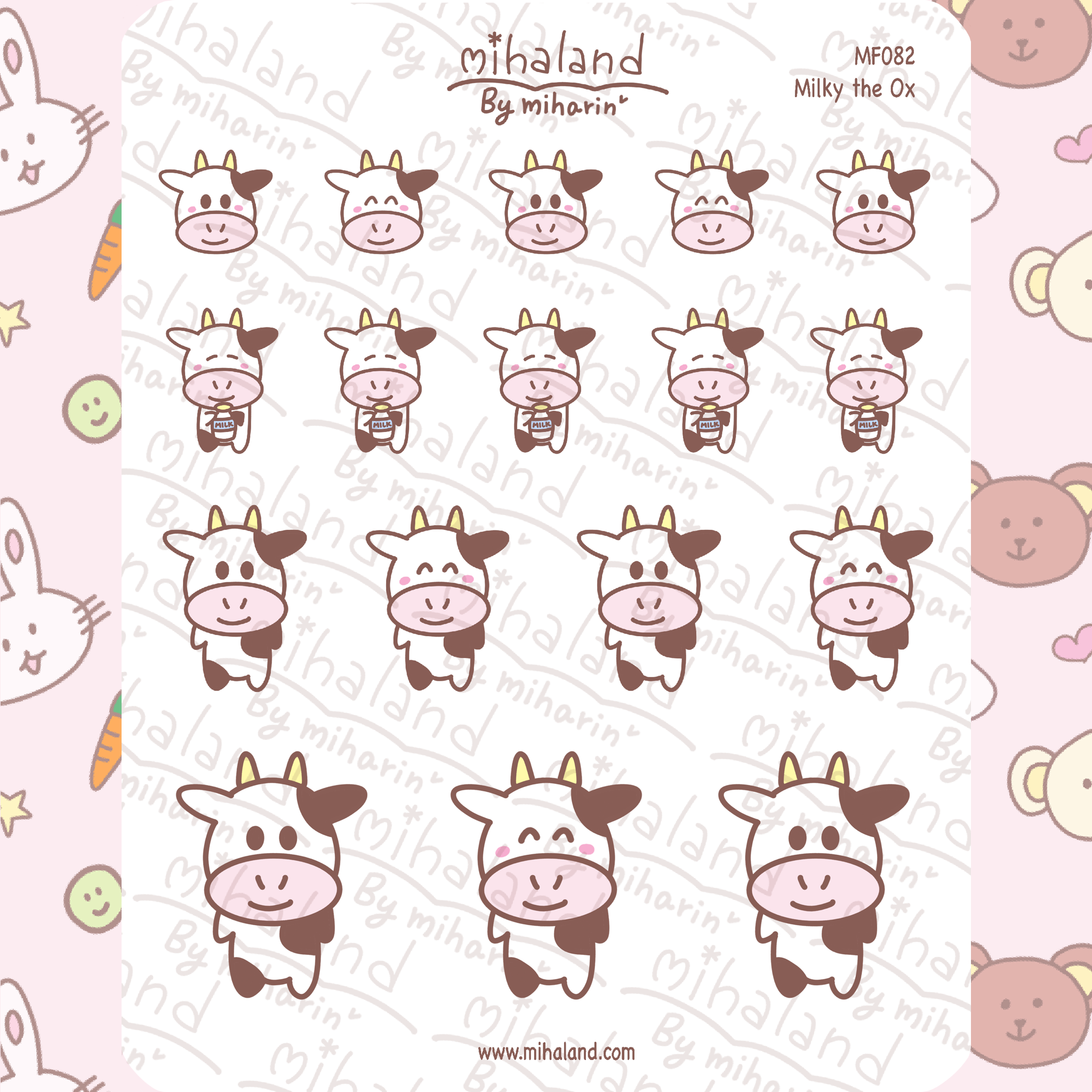 Milky the Ox Planner Stickers (MF082)