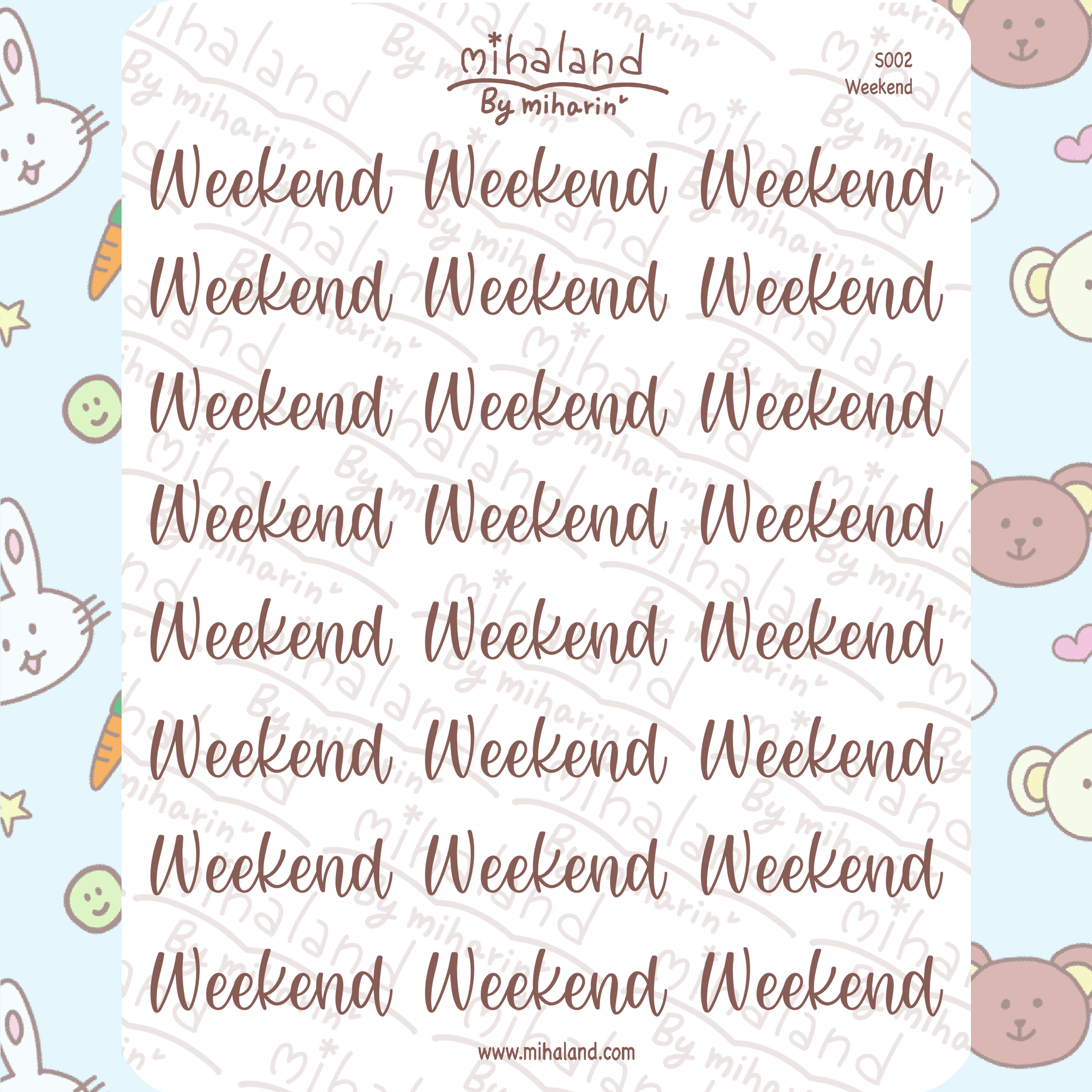 Weekend Script Planner Stickers (S002) - mihaland