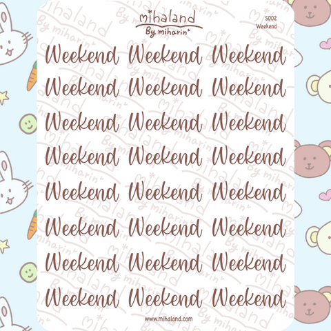 Weekend Script Planner Stickers (S002) - mihaland