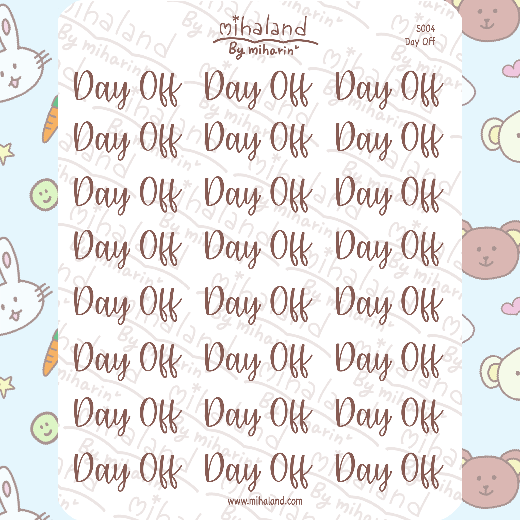 Day Off Script Planner Stickers (S004) - mihaland
