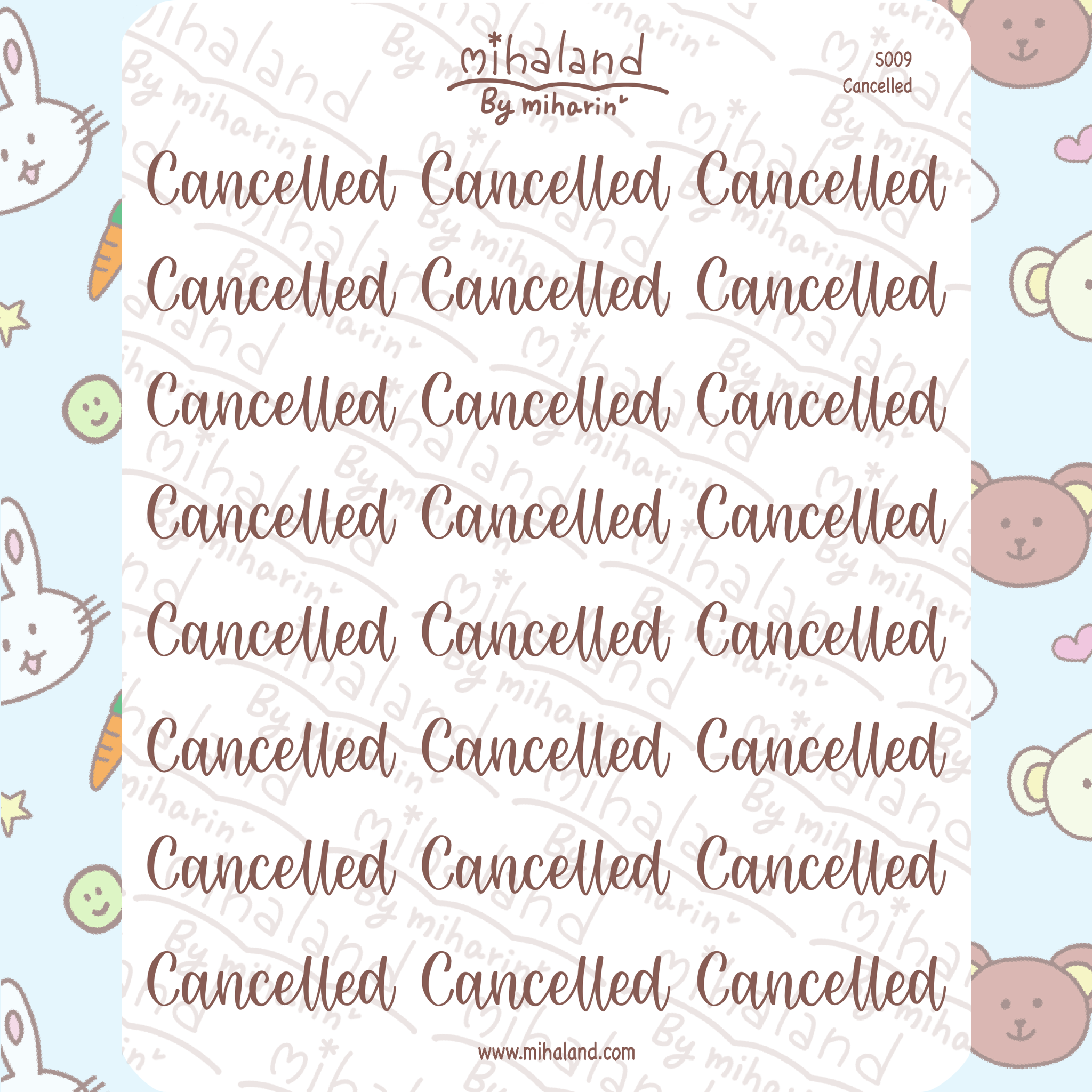 Cancelled Script Planner Stickers (S009) - mihaland