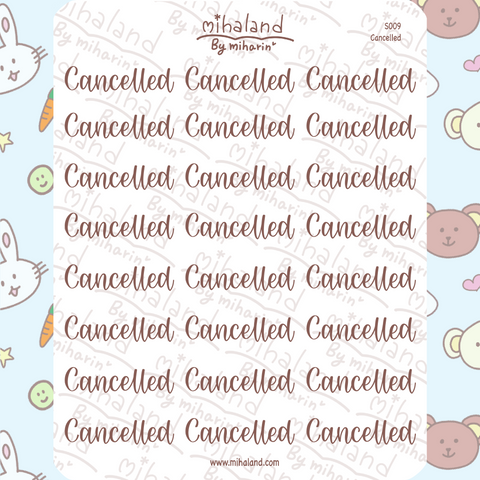 Cancelled Script Planner Stickers (S009) - mihaland