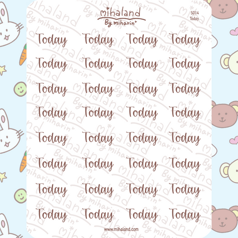 Today Script Planner Stickers (S014) - mihaland