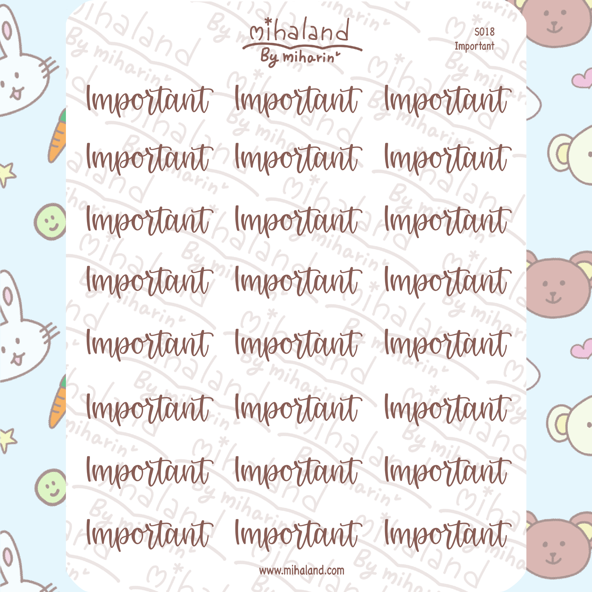 Important Script Planner Stickers (S018) - mihaland
