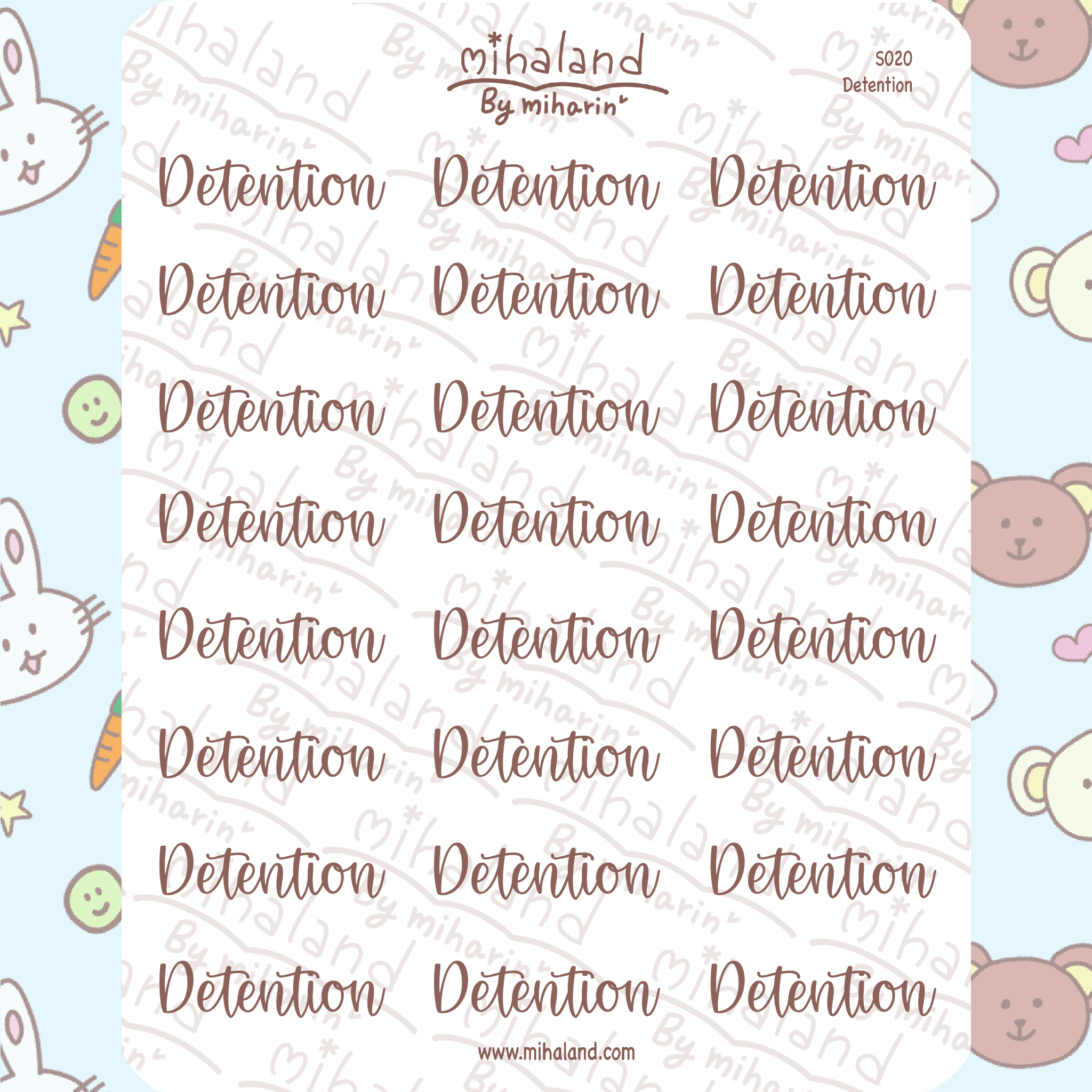 Detention Script Planner Stickers (S020) - mihaland