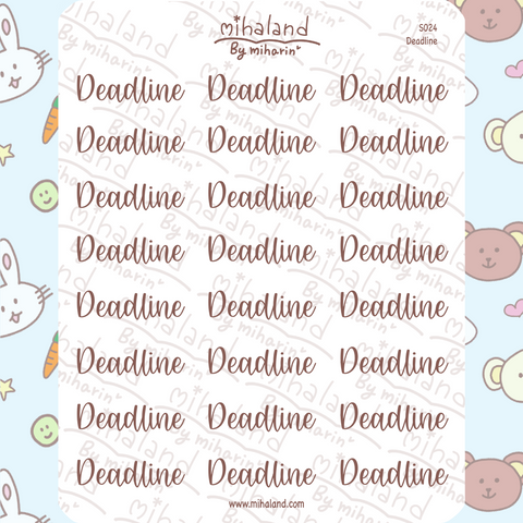 Deadline Script Planner Stickers (S024) - mihaland