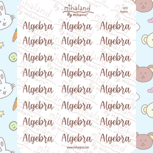 Algebra Script Planner Stickers (S030)