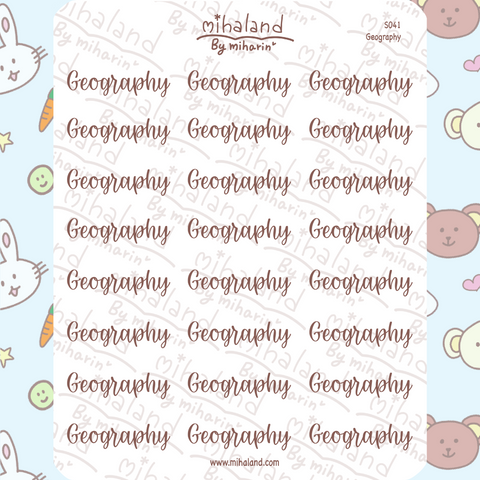 Geography Script Planner Stickers (S041)