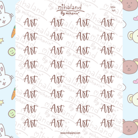 Art Script Planner Stickers (S044)