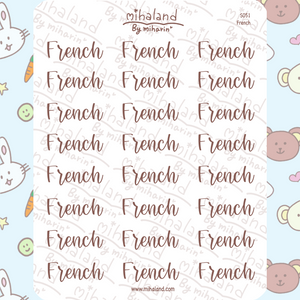 French Script Planner Stickers (S051)
