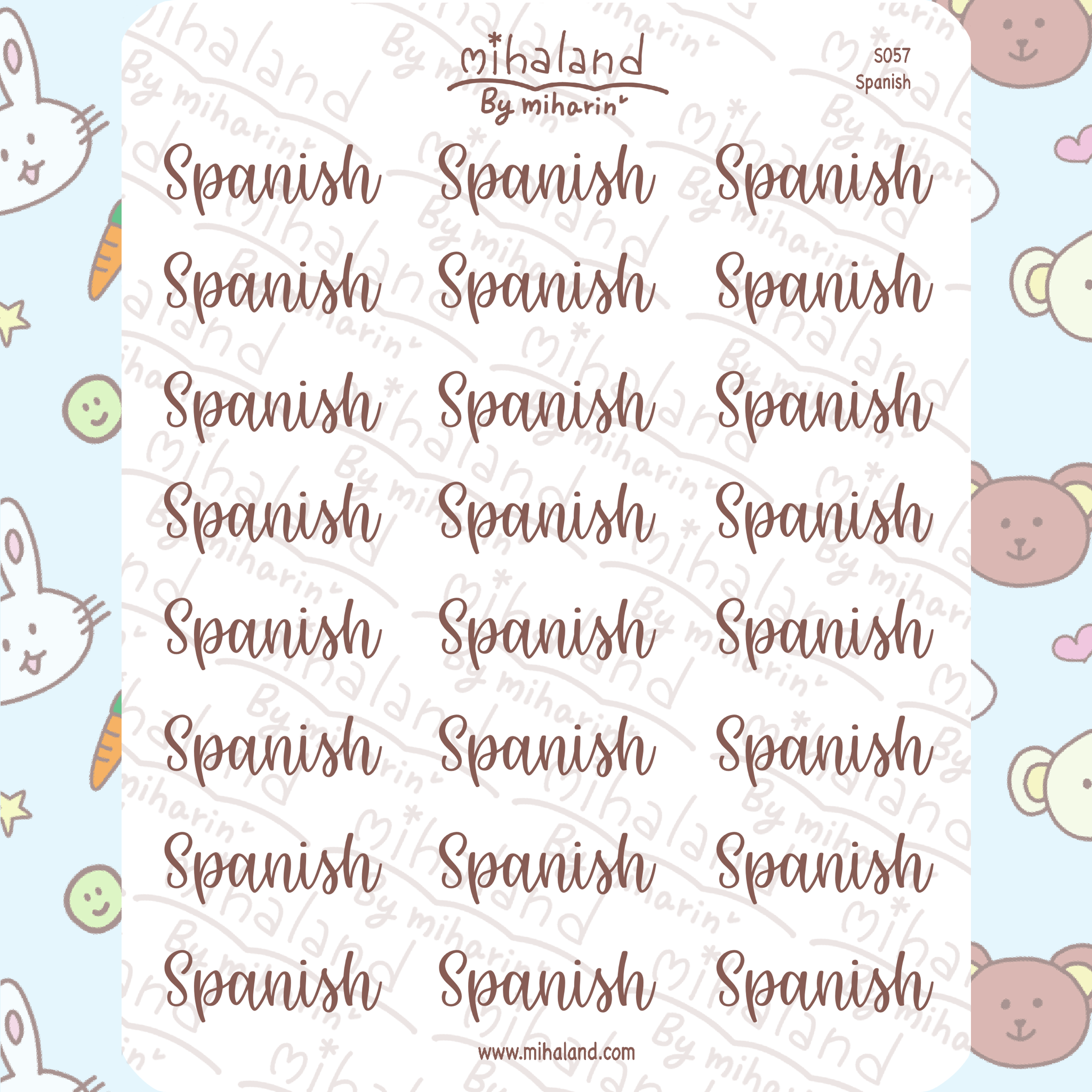 Spanish Script Planner Stickers (S057)