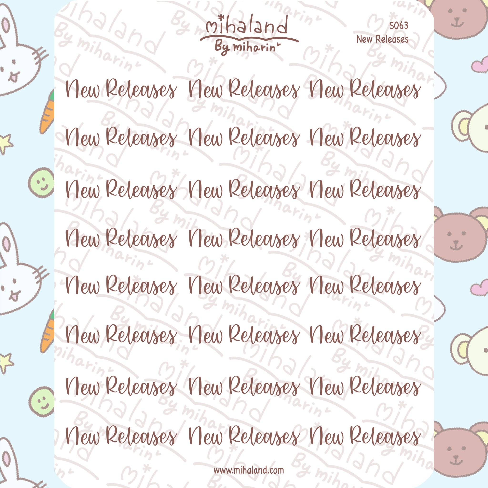 New Releases Script Planner Stickers (S063)