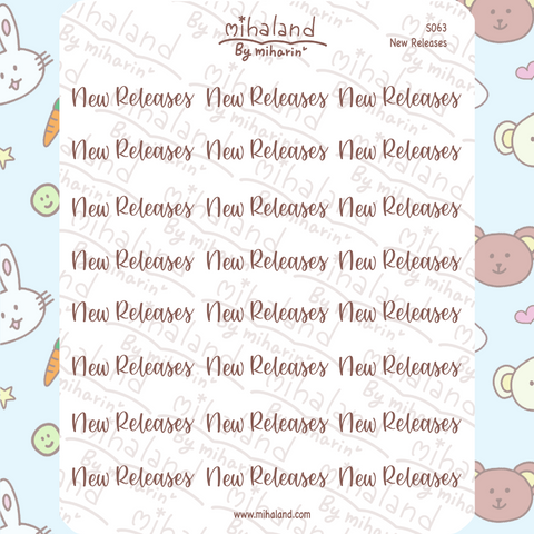 New Releases Script Planner Stickers (S063)
