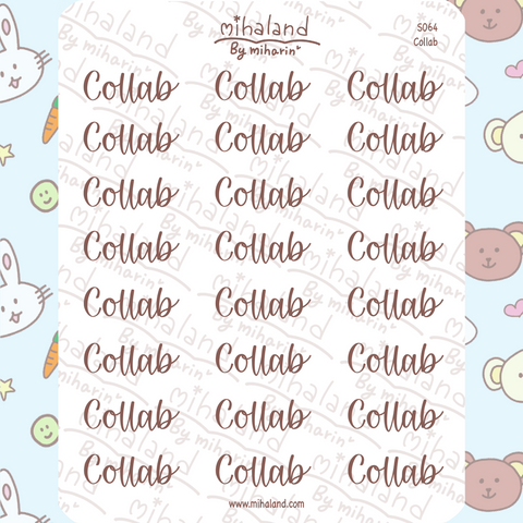 Collab Script Planner Stickers (S064)