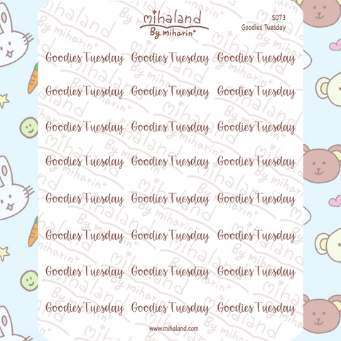 Goodies Tuesday Script Planner Stickers (S073)