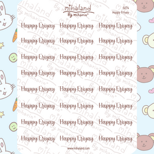 Happy Friyay Script Planner Stickers (S074)