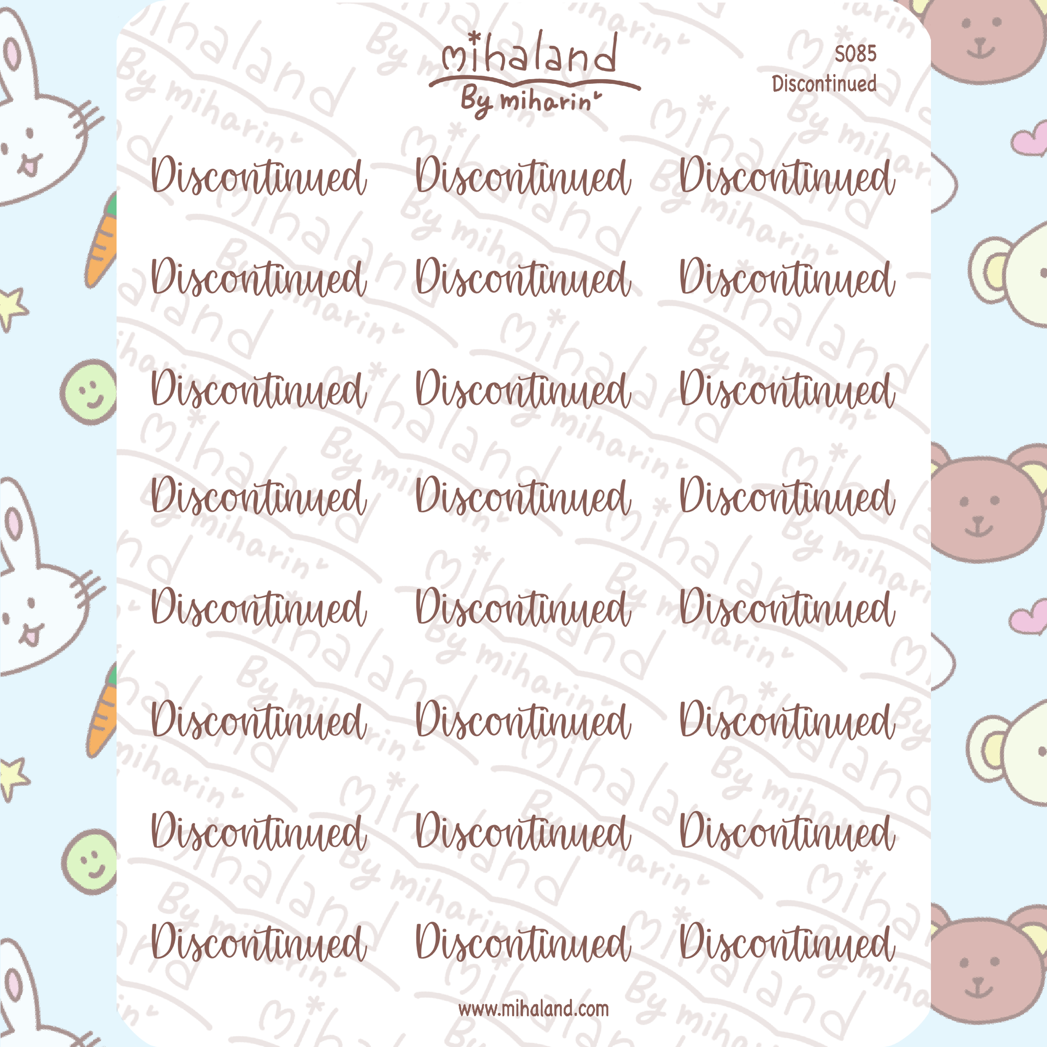 Discontinued Script Planner Stickers (S085)