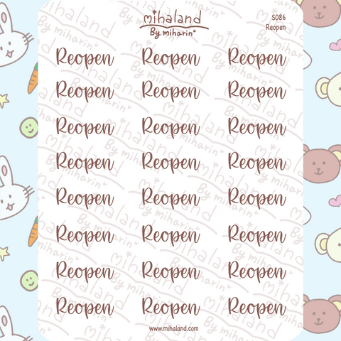 Reopen Script Planner Stickers (S086)