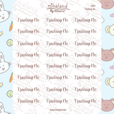 Tracking No. Script Planner Stickers (S094)