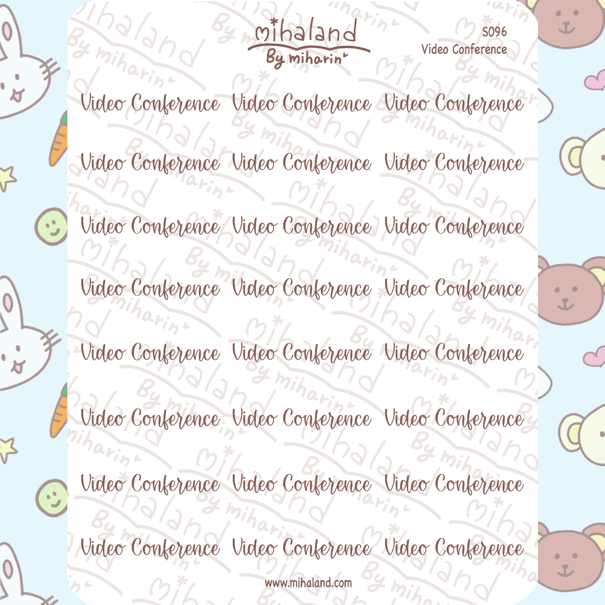 Video Conference Script Planner Stickers (S096)