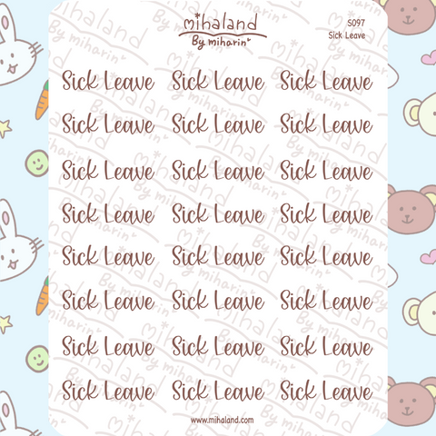Sick Leave Script Planner Stickers (S097)