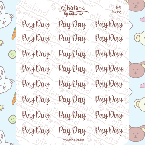 Pay Day Script Planner Stickers (S098)