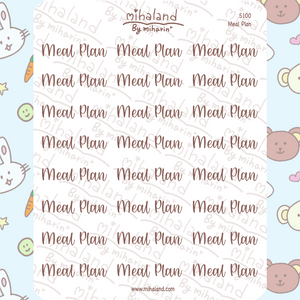 Meal Plan Script Planner Stickers (S100)