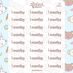Laundry Script Planner Stickers (S101)