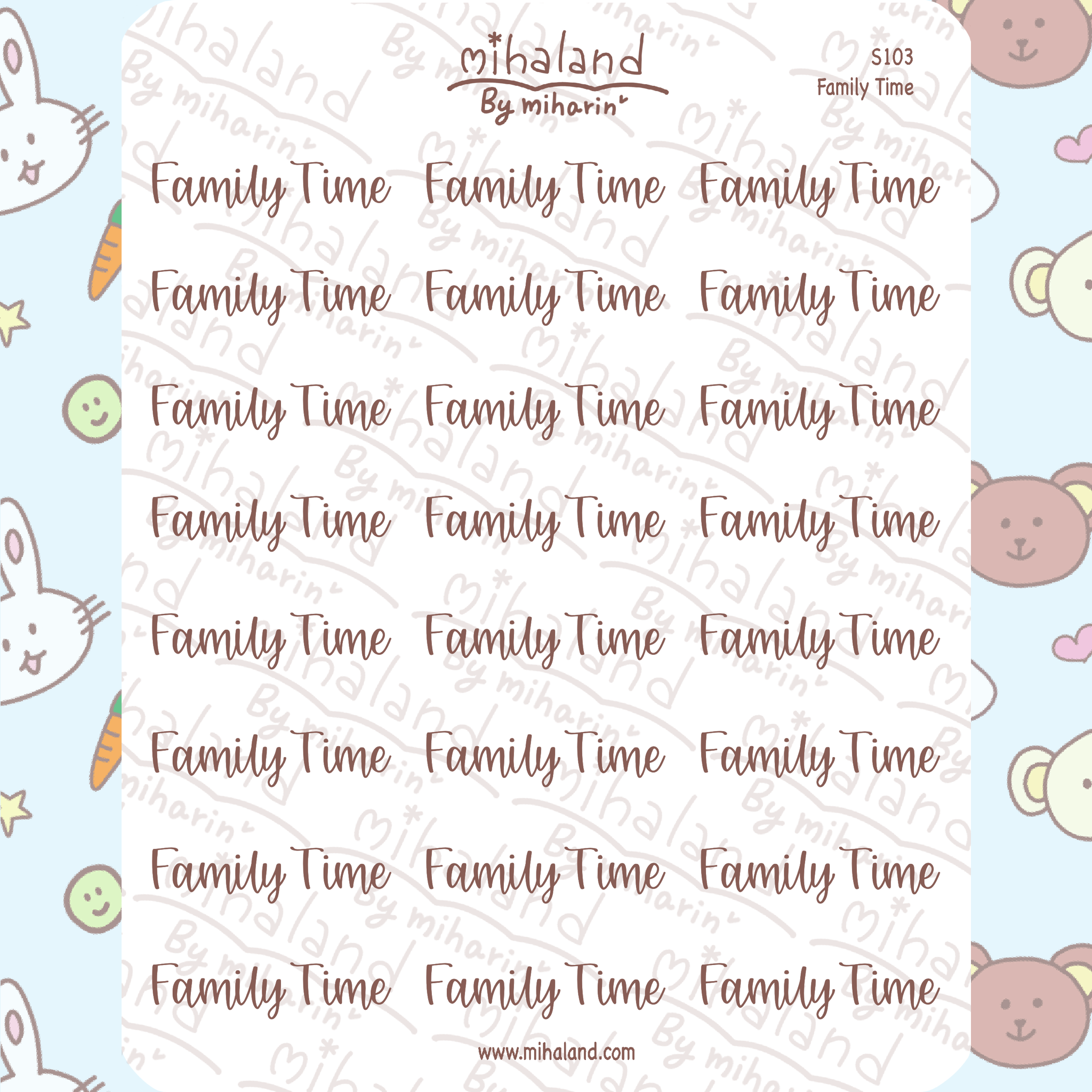 Family Time Script Planner Stickers (S103)