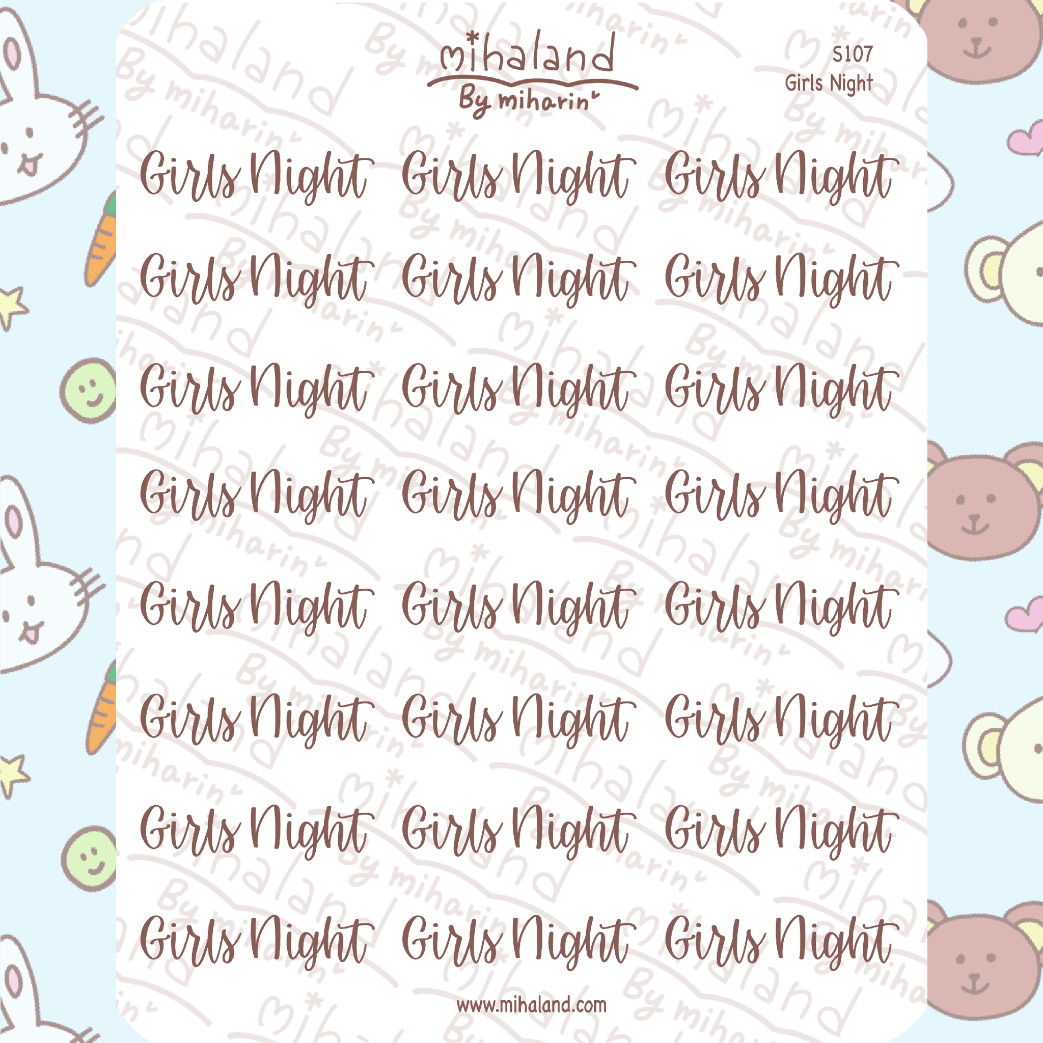 Girls Night Script Planner Stickers (S107)