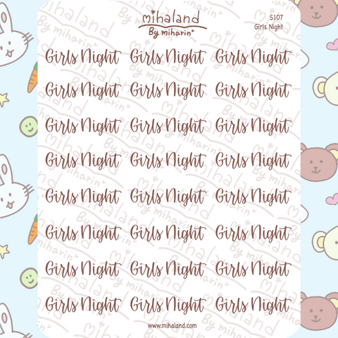 Girls Night Script Planner Stickers (S107)