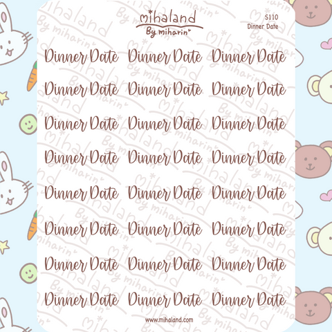 Dinner Date Script Planner Stickers (S110)