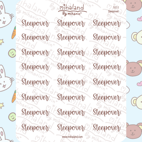 Sleepover Script Planner Stickers (S111)