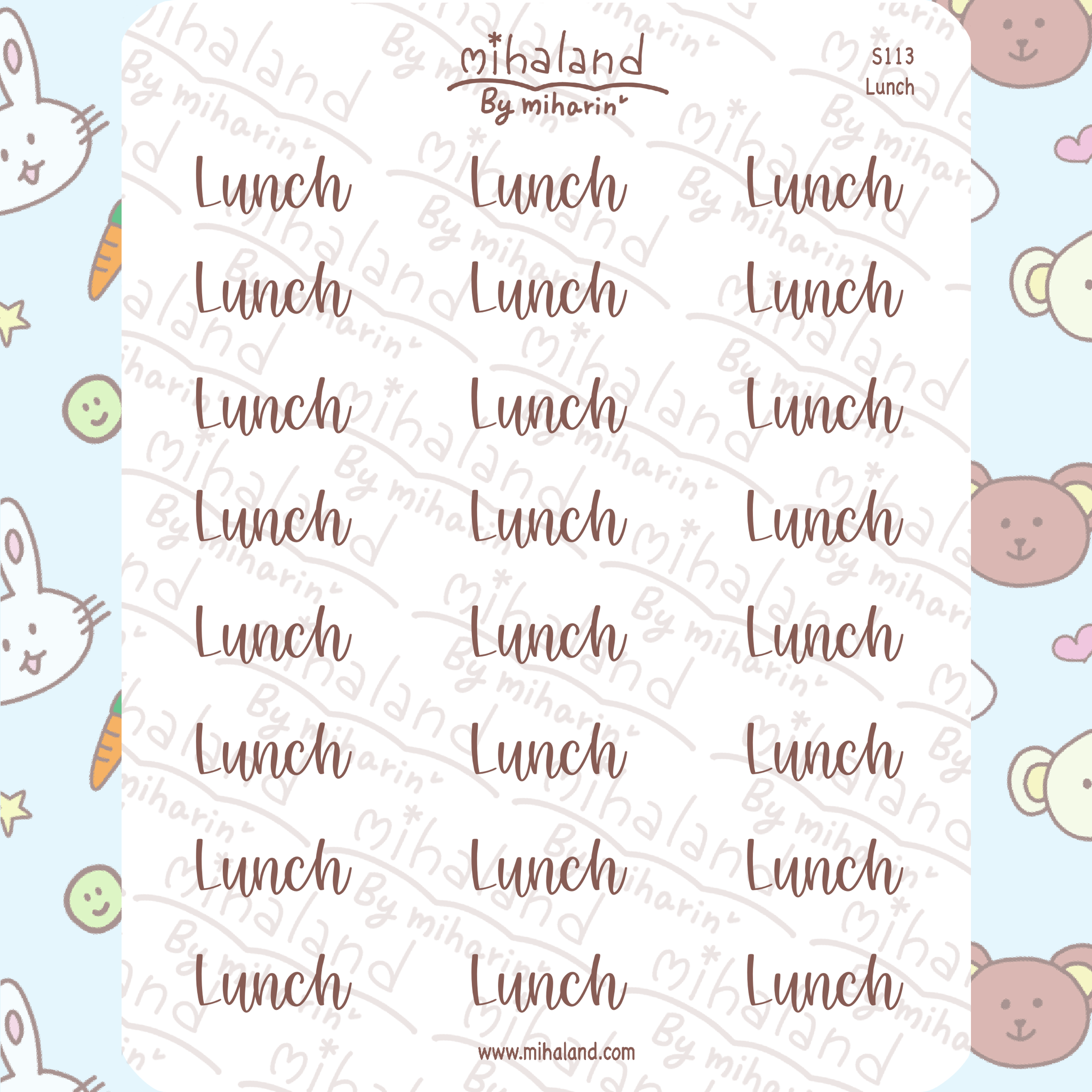 Lunch Script Planner Stickers (S113)