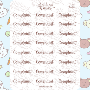 Complaint Script Planner Stickers (S121)