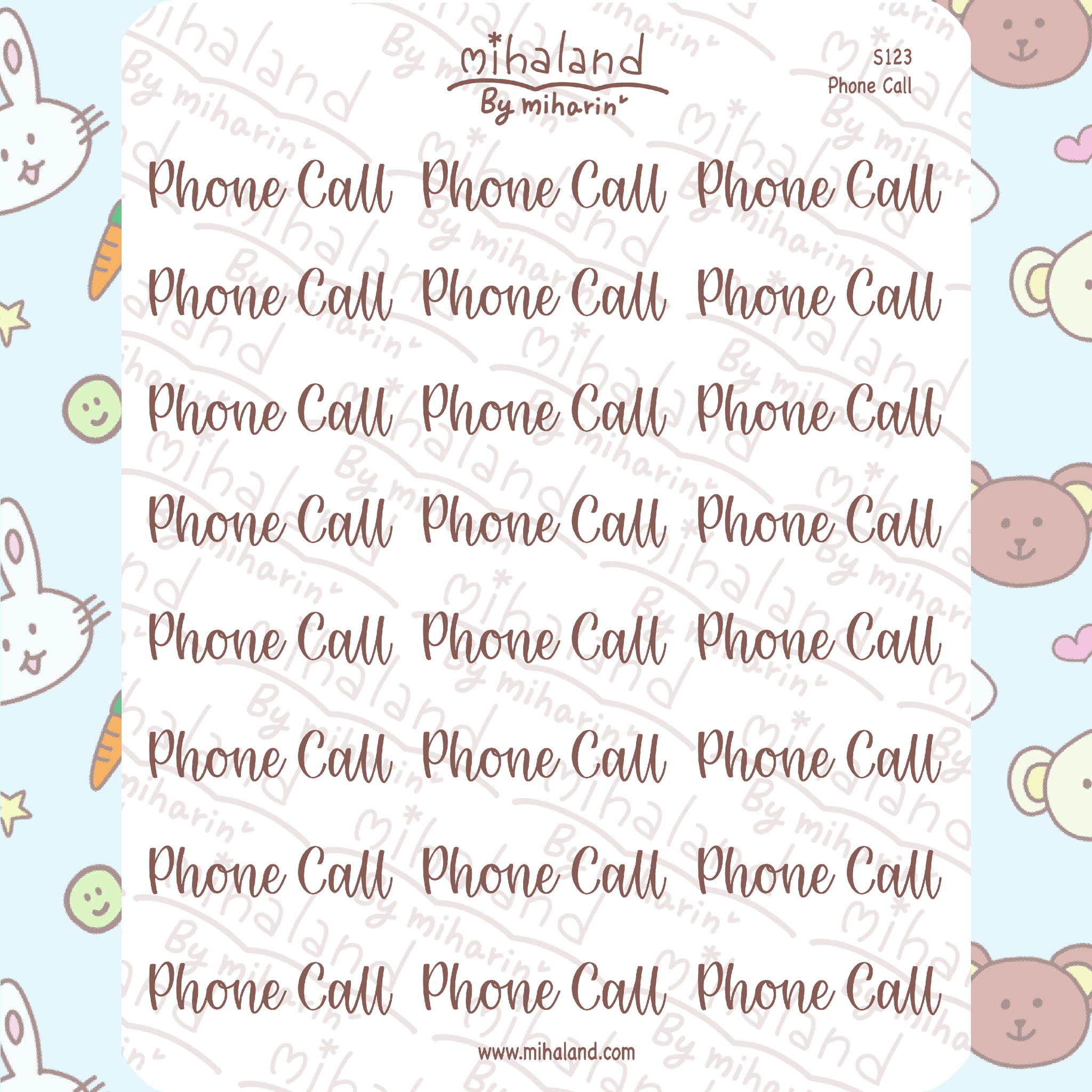 Phone Call Script Planner Stickers (S123)