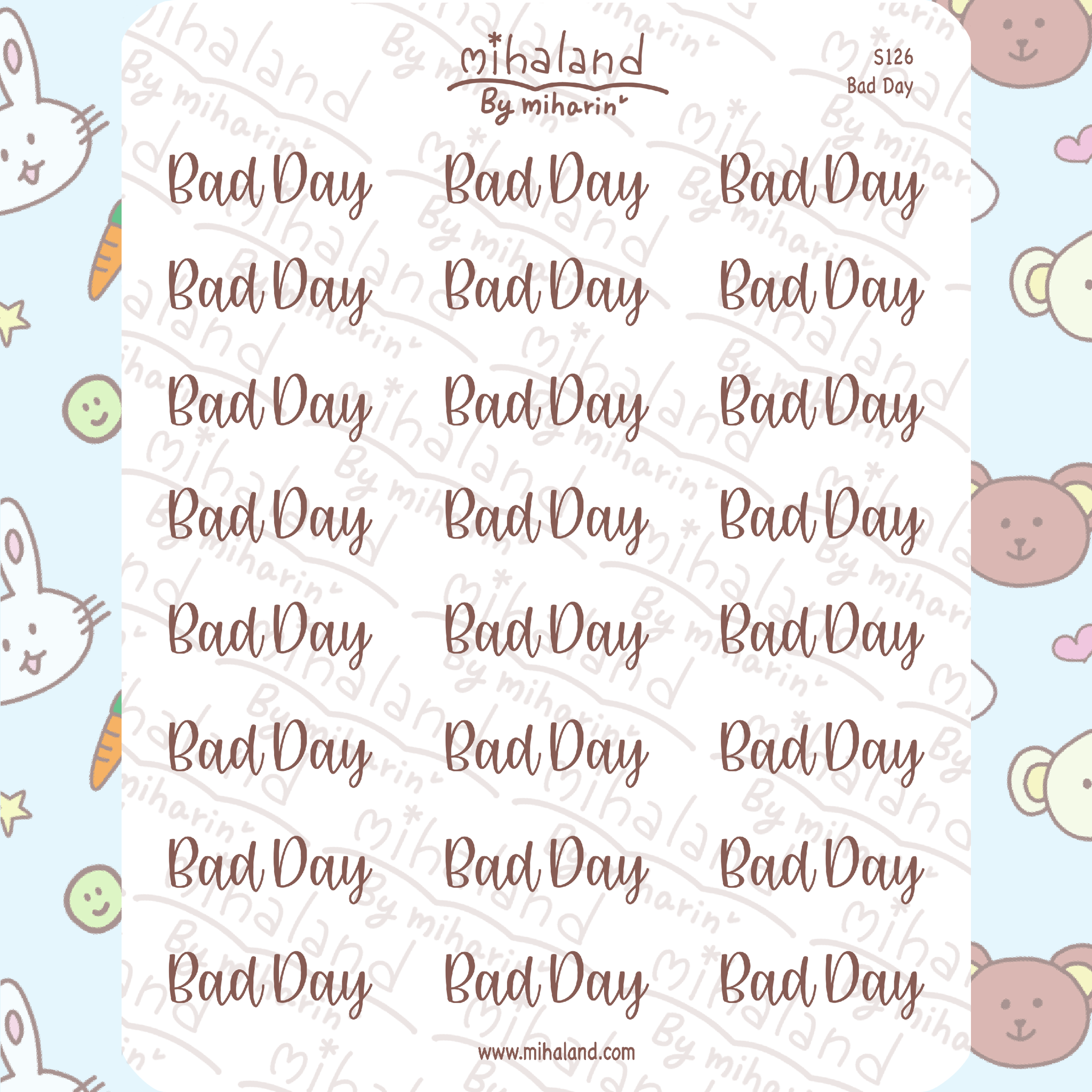 Bad Day Script Planner Stickers (S126)