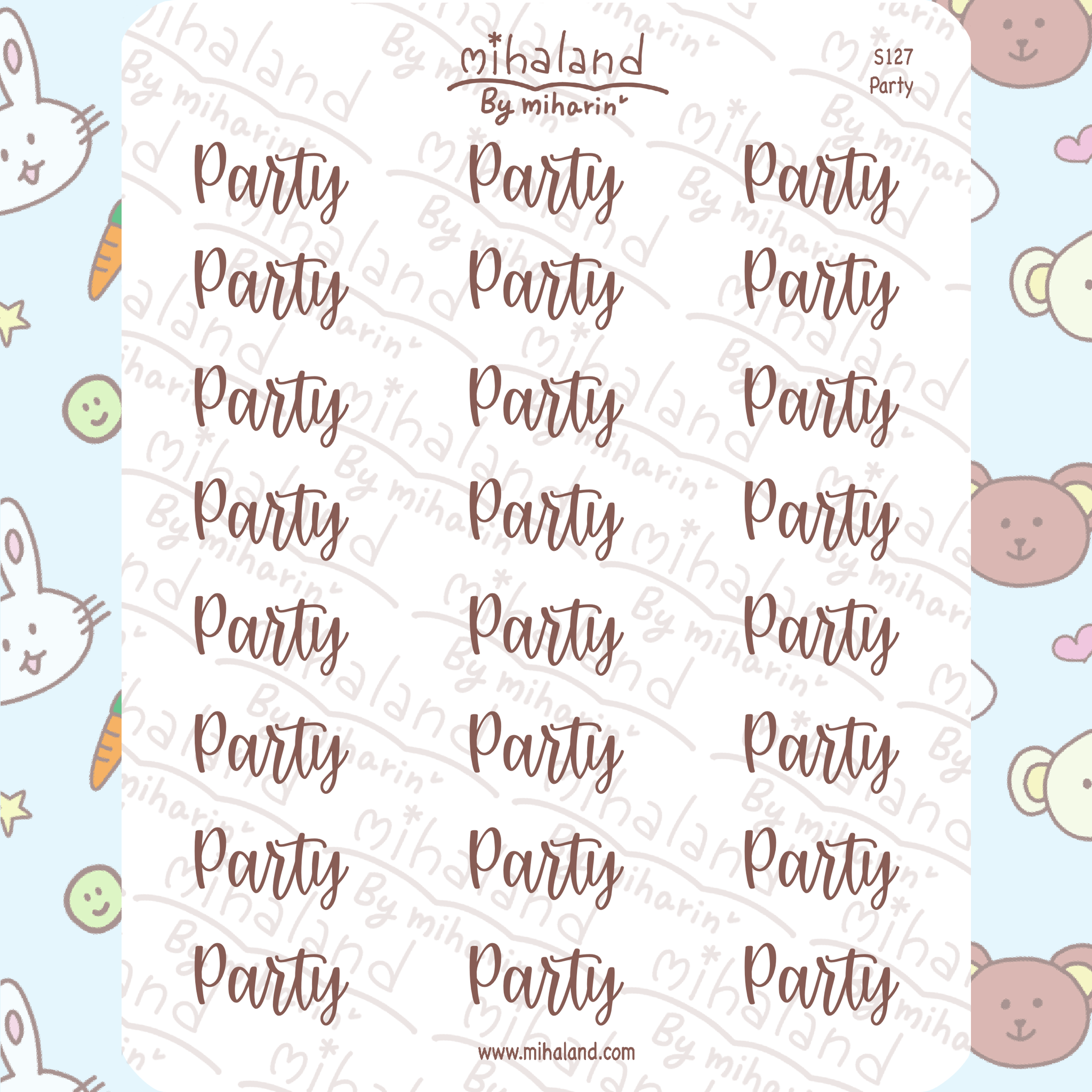 Party Script Planner Stickers (S127)