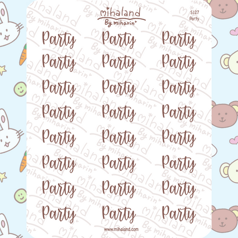 Party Script Planner Stickers (S127)