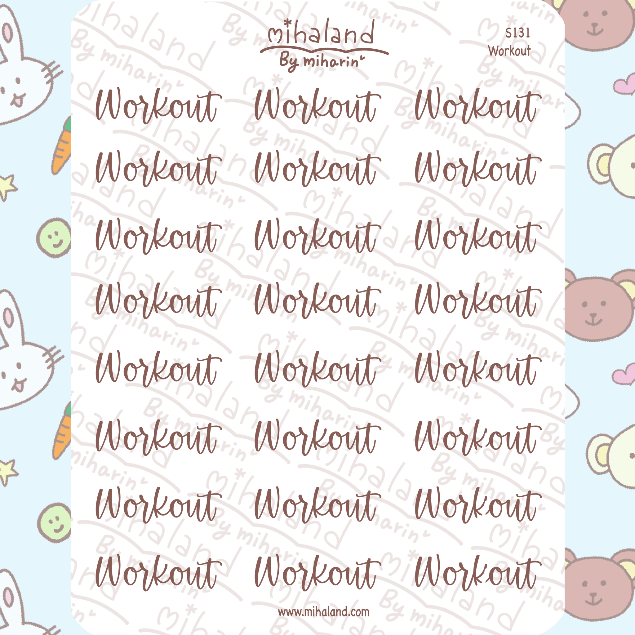 Workout Script Planner Stickers (S131)